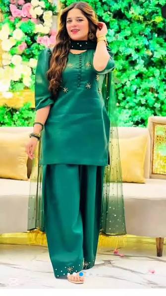 Emerald green premium silk dress